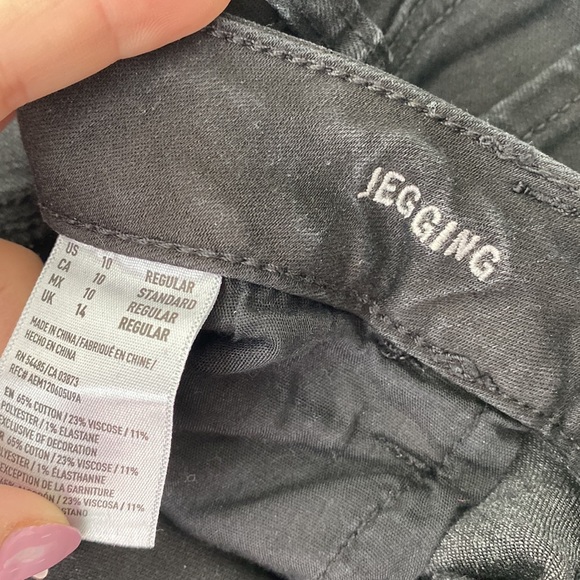 American Eagle High Waisted Black Jeggings Super Stretch | Size 10 - Picture 5 of 6